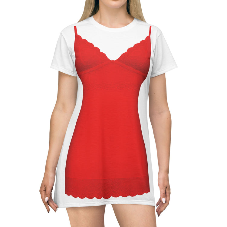 High Heels, Red Dress T-Shirt Dress