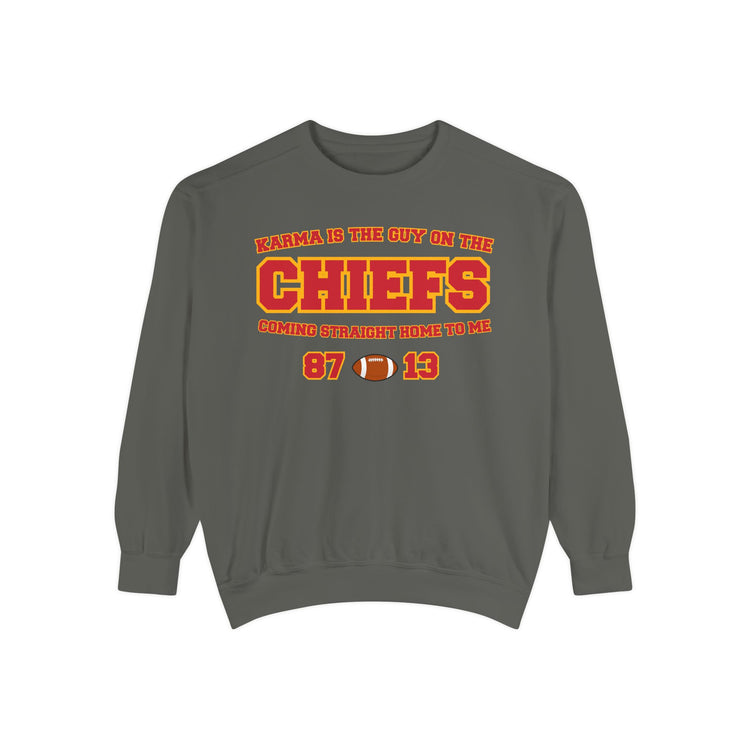 karma is the guy on the chiefs sweatshirt