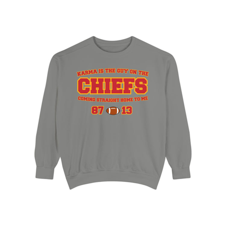 karma is the guy on the chiefs sweatshirt