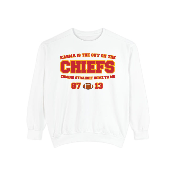 karma is the guy on the chiefs sweatshirt