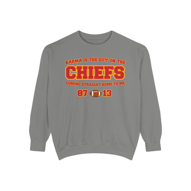 karma is the guy on the chiefs sweatshirt