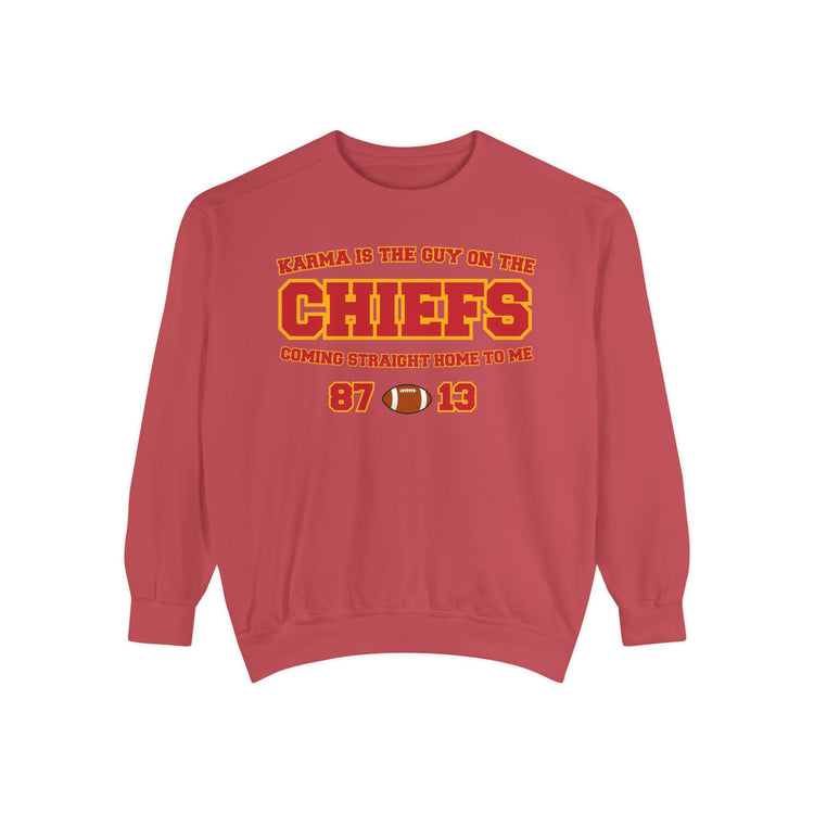 karma is the guy on the chiefs sweatshirt