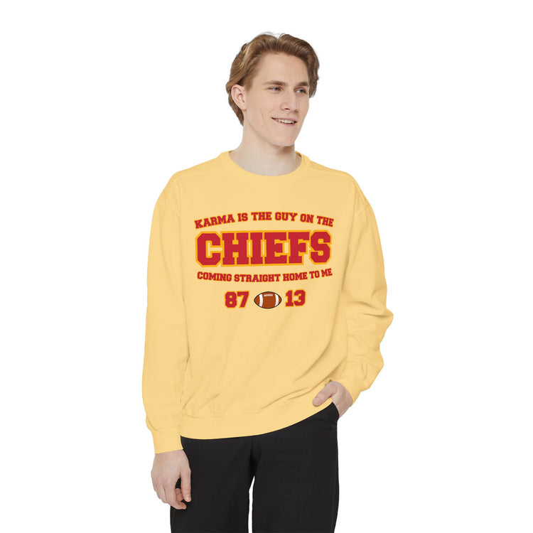 karma is the guy on the chiefs sweatshirt
