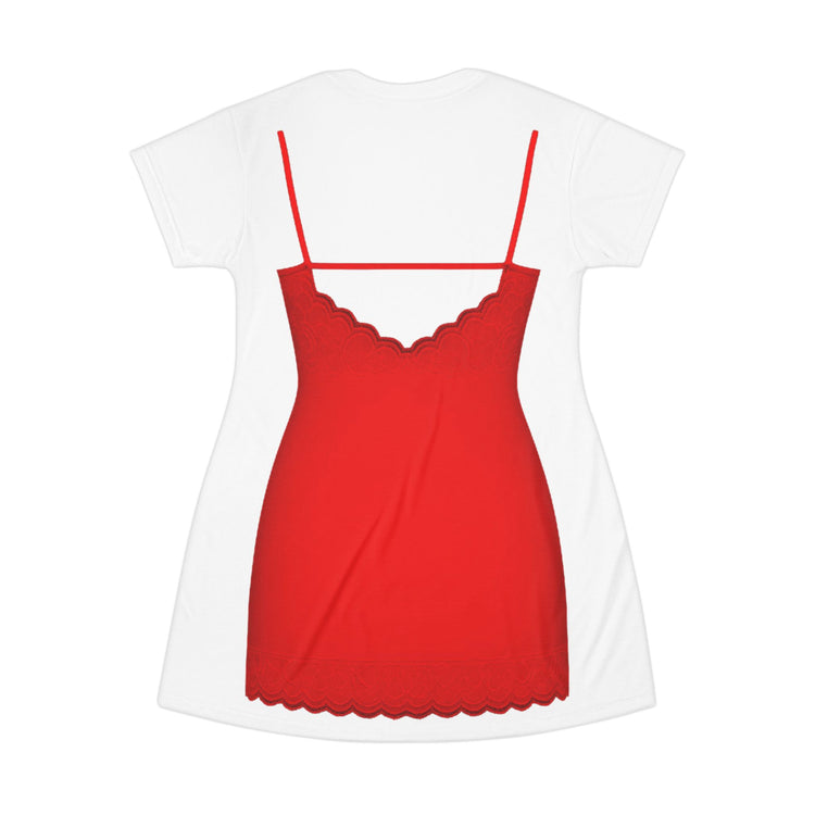 High Heels, Red Dress T-Shirt Dress