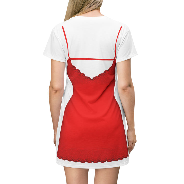 High Heels, Red Dress T-Shirt Dress
