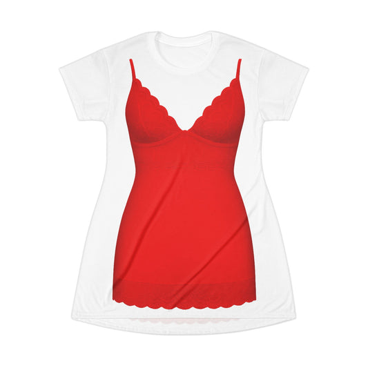 High Heels, Red Dress T-Shirt Dress